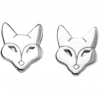 Sterling Silver Fox Earrings