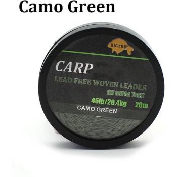 Camo Green 20m Braided Carp Leader Line Non Lead Core