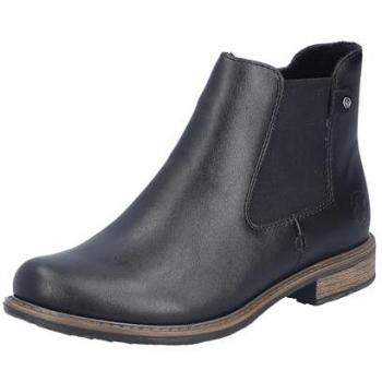 Rieker Chelsea‑Boots in Schwarz – Lederimitat, unifarben, Basic