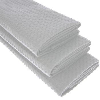 Ensemble torchons gastronomiques – 3x, coton gaufré gris/argent