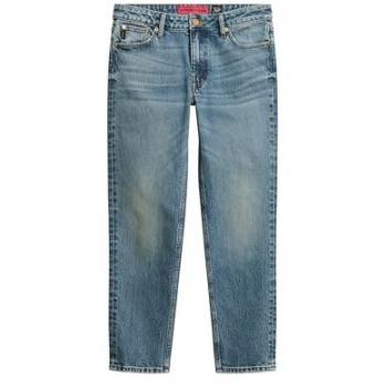Jeans Superdry W7010968A donna blu vintage a vita media cotone denim