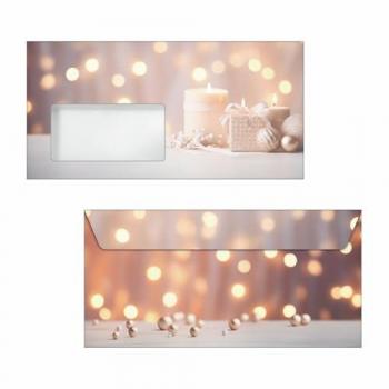 Sigel DIN lang Briefumschläge Golden Glow, 50 Stück, weihnachtliches Design