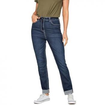 Blue Tall Mid Wash Cigarette Jeans for Women, 8XL