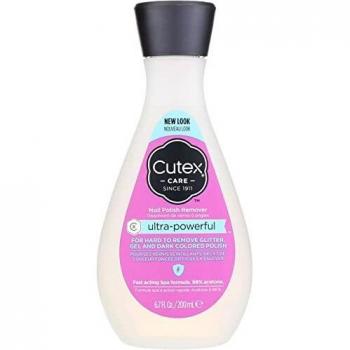 Cutex Ultra-Powerful Nail Polish Remover 200ml for removal of stubborn gels, glitter, and dark shades