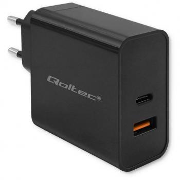 Qoltec Chargeur USB-C 65W Ultra-Rapide Noir