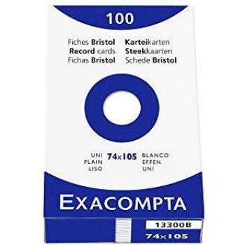 Exacompta Karteikarten A7 blanko weiß VE=100 Stück
