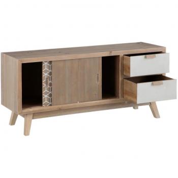 KENSY Elegant TV Furniture – 120 × 34 × 54.5 cm, White Wood