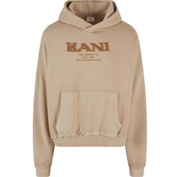 Karl Kani Kapuzenpullover Retro Sprayed – Herren XS – Schwarzsand – 100 % Baumwolle – Oversize – ohne Ausschnitt
