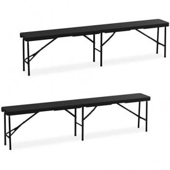 Banc Pliable ComfortDual – Acier/Plastique – 43x180x25 cm – Noir