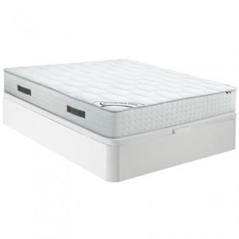 Set 140x190 cm con rete contenitore bianco e materasso a molle insacchettate 7 zone in memory foam spessore 25 cm