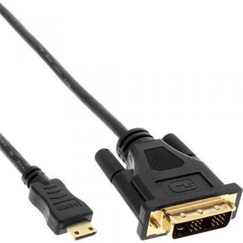 0cm Inline Kabel HDMI™ Typ C Stecker > DVI-D Single-Link 18+1 Stecker schwarz