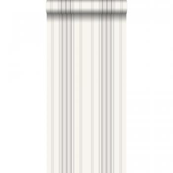 Papier peint à motifs rayés gris et beige