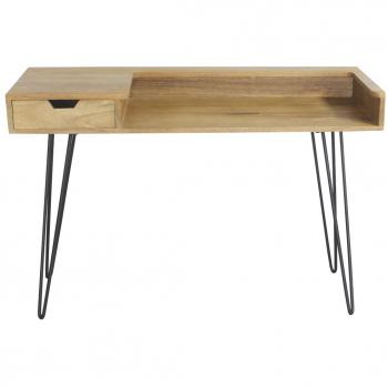 VIBES Mangoholz Design-Schreibtisch mit Hairpin Legs