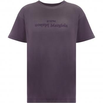 Maison Margiela, T-Shirts, female, Purple, M, T-shirt with logo