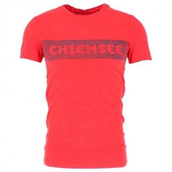 Chiemsee Corporate T‑shirt Männer, Kurzarm, Fiery Red – GOTS‑Standard, Größe M