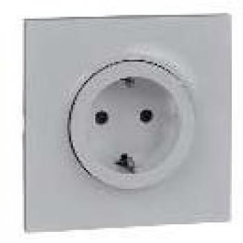 Base Schuko monobloc Odace Blanco Schneider