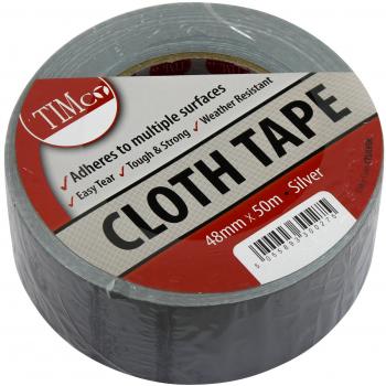 Silver Cloth Tape 50m x 48mm – Timco CTSILVER