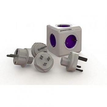Allocacoc PowerCube ReWirable – Reiseadapter‑Paket + 5‑Port‑Verteiler, 230 V Schuko