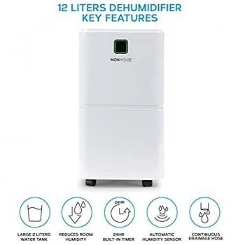 MONHOUSE 12L/Day Digital Dehumidifier