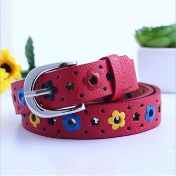 Girl's Casual Belt with Colorful Flower and Butterfly Design