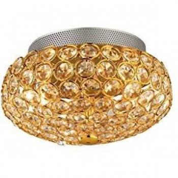 Netlighting King 3 Light Small Ceiling Flush Light Gold G9