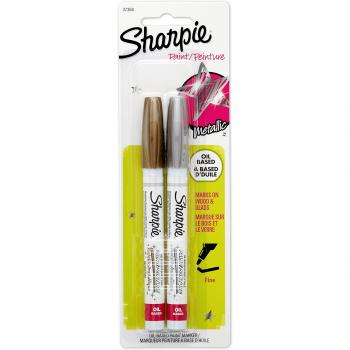 Sharpie Oil-Based Metallic Paint Pens, Fine Point Tip, Set of 2