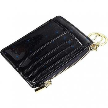 Ehsbuy Leather Zipper Coin Purse Keychain Wallet for Women & Men