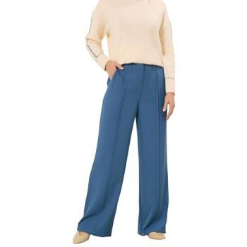 Long Tall Sally Women's Tall Formal Trousers – Wide Leg, Blue, 16XL