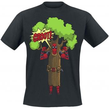 Camiseta de Algodón Negro Deadpool I Am Groot XL