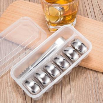 304 Stainless Steel Ice Cubes Reusable Chilling Stones For Whiskey Wine Keep Your Drink Cold Longer Sgs Test Pass