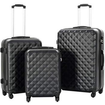 Valise rigide 3 pcs noir ABS