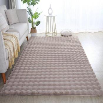 Tapis 3D Uni Doux Beige Whisper 80x250
