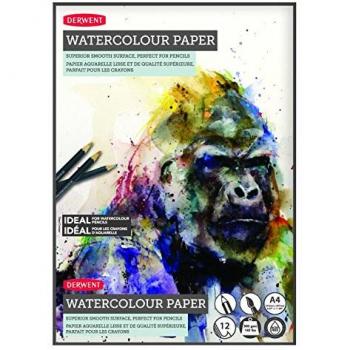Derwent A4 Watercolour Paper Pad, 12 Sheets