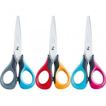 Pink & Blue Maped Sensoft 3D Left Handed Scissors 13cm