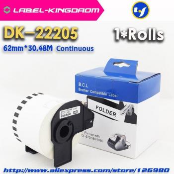 Rollo de Etiquetas DK-22205 62mm x 30,48m para Brother QL