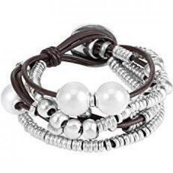 Pulsera de cuero y plata UNO de 50
