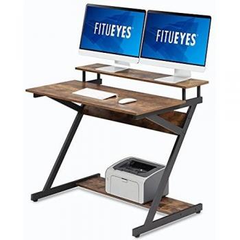 Z‑Shaped Wooden Writing Table – Fitueyes Home Office Desk