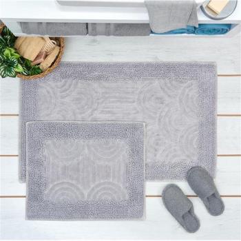 Nuvomon Bluenity Gray Rainbow Tuf Bath Mats (2-Pack: 50x60 cm + 60x100 cm)