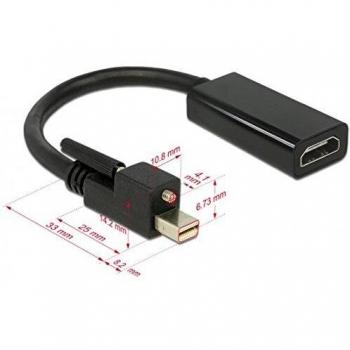 DeLock 62640 Adapterkabel miniDisplayport 1.2 Stecker / HDMI-A Buchse 25cm schw