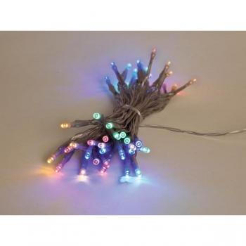 Éclairage Showlight 5 m – 40 lampes chromatiques, fil transparent, prise double