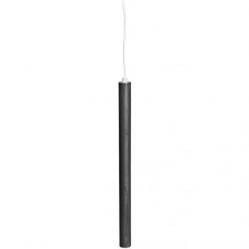Pipe Two LED-Pendellicht – Unbehandelter Stahl, Kabel weiß, Durchmesser 3,5 cm, Höhe 48 cm, 80‑90 lm