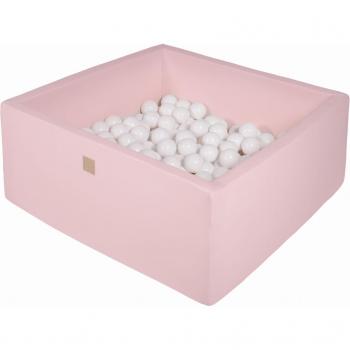 Piscina in Schiuma MeowBaby® per Neonati 110x110x40 cm Rosa Chiaro con Palline