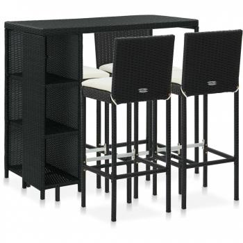 Colección VerdeVida: Barra de Jardín y Cojines Rattan Negro