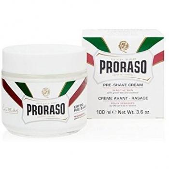 PRORASO White Pre Shave Cream For Sensitive Skin, Green Tea, Oat