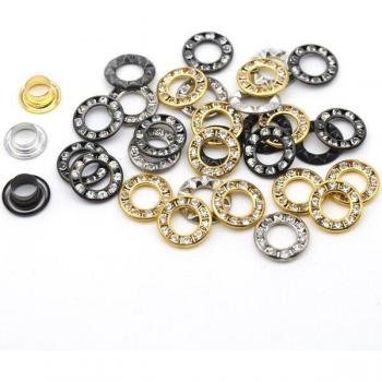 Brass Rhinestone Eyelet Collection