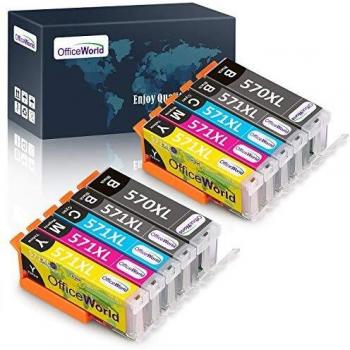 OfficeWorld Rechargement 570XL/571XL pour Canon PIXMA TS5053, TS6051, MG5752
