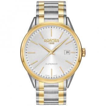 Superior Herren-Uhr Roamer 508833 SGM1 – Edelstahl, 50 m, Analog, Datum, Bicolor