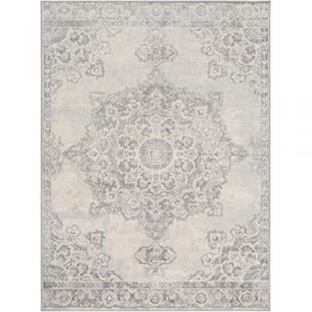 Tappeto Soggiorno Grigio e Avorio 130 x 180 cm