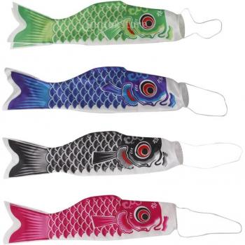 4pcs 40cm Colorful Koi Nobori Windsock Set for Boys Day