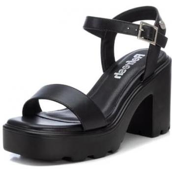 Sandalia Plataforma y Tacón Grueso Ancho para Mujer Color Negro